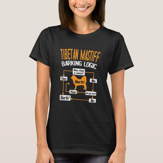 Camiseta Tibetano Mastiff Barking Logic Dog Lover (Frente)