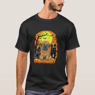 Camiseta Tibetano Mastiff Cachorro Com Pumpkin Engraçado Sc