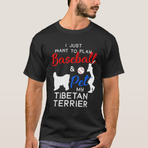Camiseta Tibetano Terrier Funny Baseball Dono de Cachorro L