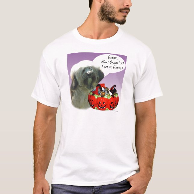Camiseta Tibetano Terrier Halloween Candy (Frente)