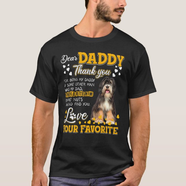 Camiseta Tibetano Terrier Querido Pai Obrigado Por Ser Meu (Frente)