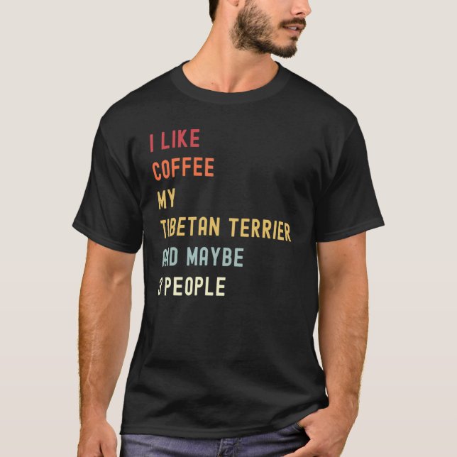 Camiseta Tibetano - Terrier Retro Dog E Café (Frente)