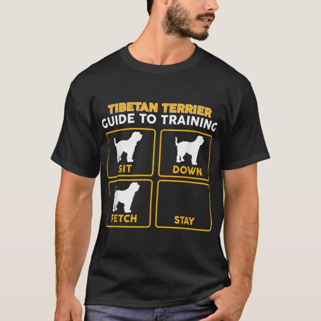 Camiseta Tibetano Terrier T-Shirt Guia Engraçado De Treinam (Frente)
