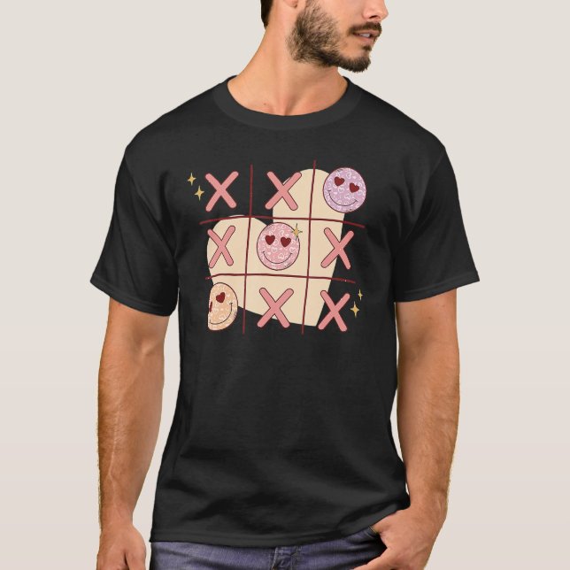Camiseta Tic Tac Toe Happy Face Heart Namorados (Frente)