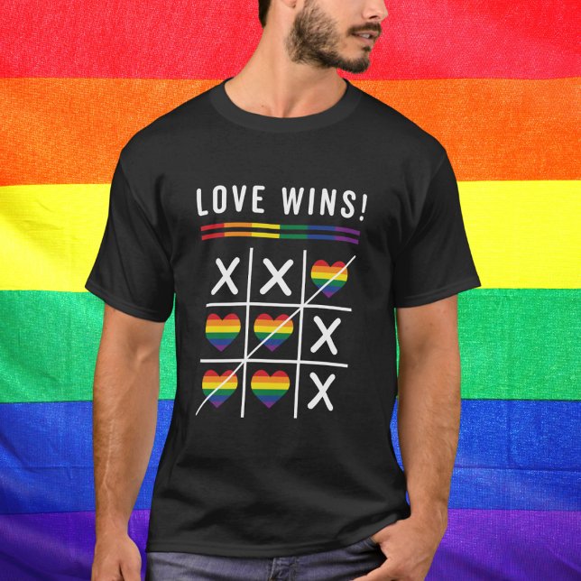 Camiseta Tic Tac Toe Love ganha Orgulho gay LGBTQ (Criador carregado)