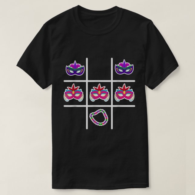 Camiseta Tic Tac Toe Mardi Gras Legal Parada de Carnaval Ma (Frente do Design)