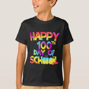 Camiseta Tie Dye 100 Dias De Escola 100º Dia De Chá Escolar