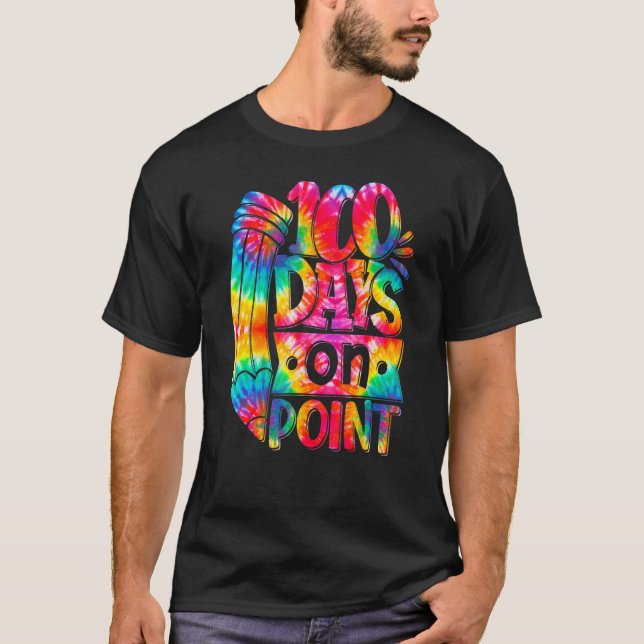 Camiseta Tie Dye 100 Dias Em Point Happy 100º Dia Da Escola (Frente)