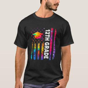Camiseta Tie Dye 12 Grade Distúrbios American Flag Back T