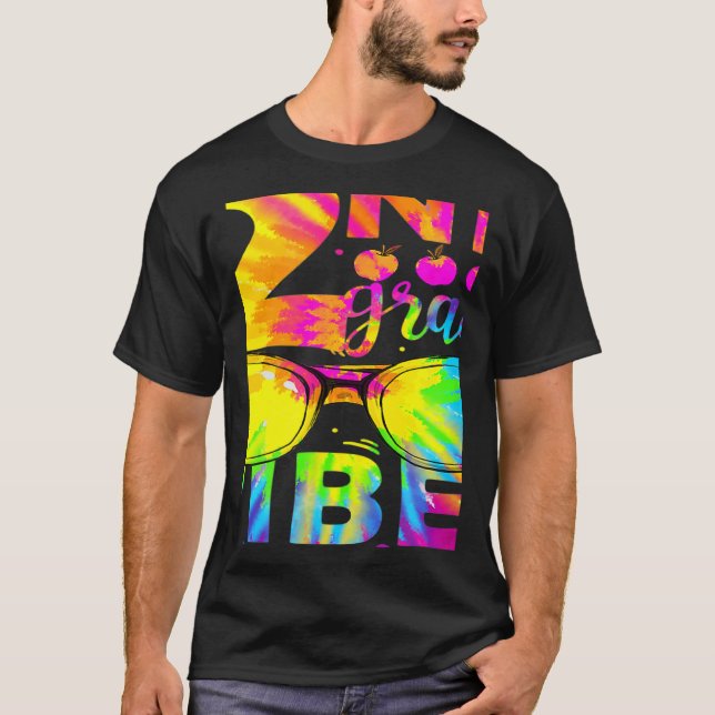 Camiseta Tie Dye 2nd Grade Vibes Teacher First Day Of Back  (Frente)