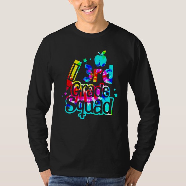 Camiseta Tie Dye 3rd Grade Squad De Volta Aos Professores K (Frente)
