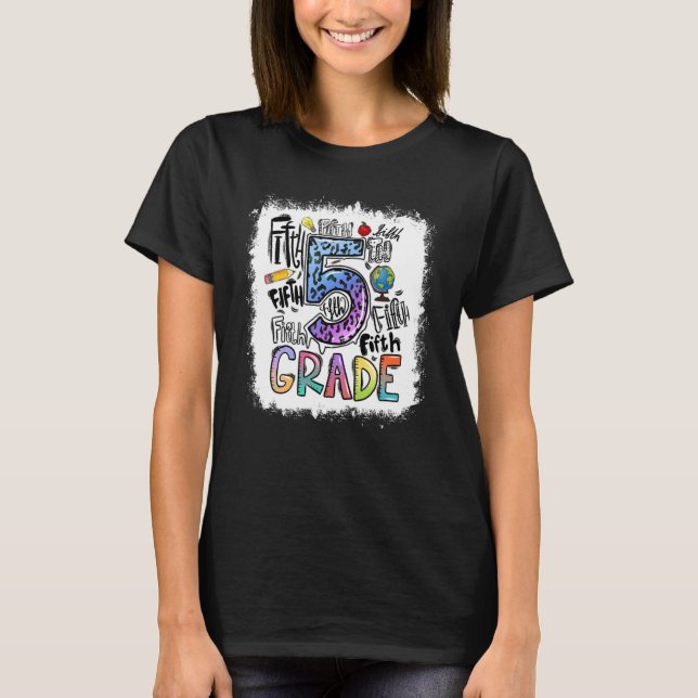 Camiseta Tie Dye 5th Grade Typography Team Fourth Grade Tea (Frente)