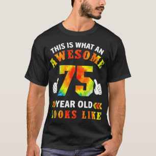 Camiseta Tie Dye 75th Birthday dá 75 anos incrível L