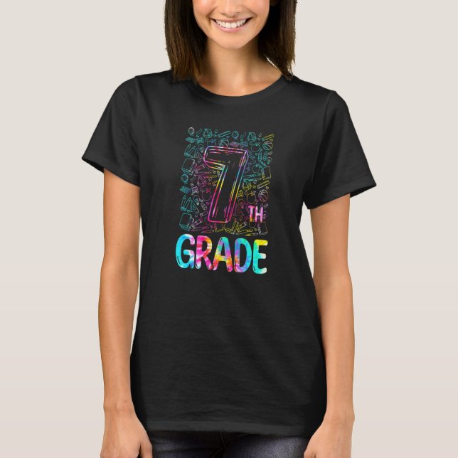 Camiseta Tie Dye 7th Grade Typography Seventh Grade Back To (Frente)