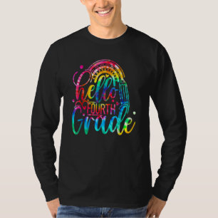 Camiseta Tie Dye Alô Professor do 4º ano Primeiro dia O
