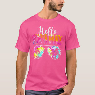 Camiseta Tie Dye Alô Professor Do Quarto Grau Primeiro Dia