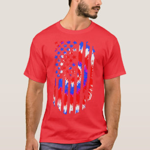 Camiseta Tie Dye American Flag Patriótico Happy, 4 De Julho