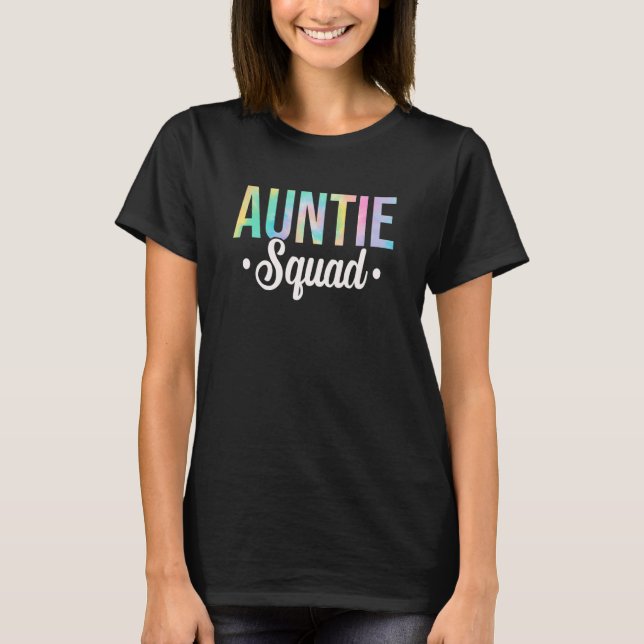 Camiseta Tie Dye Auntie Squad Em Breve Para Ser Tia Gravide (Frente)