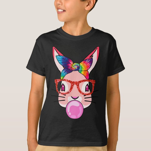 Camiseta Tie Dye Banda de cabeça Bunny Bubble-gum (Frente)