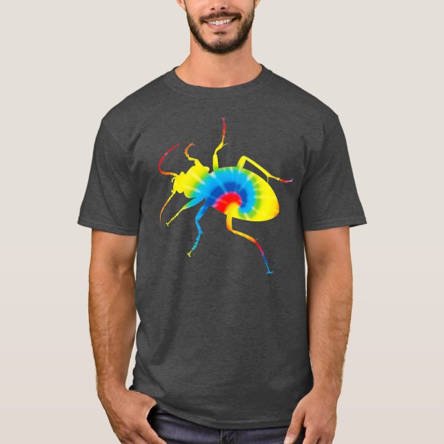 Camiseta Tie Dye Beetle Impressão Ladybug Hippie Gift (Frente)