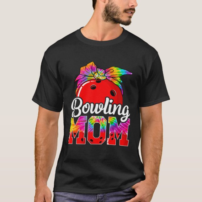 Camiseta Tie Dye Bowling Mom Bowling Mama Sport Mother's Da (Frente)