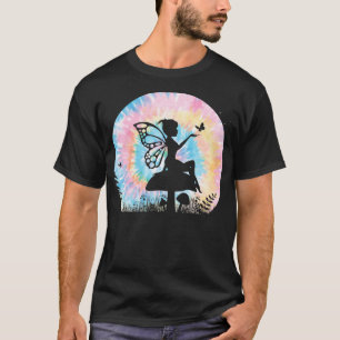 Camiseta Tie Dye Butterfly Fada Mágica em Floresta Cogumelo