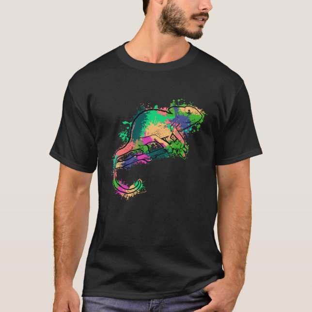 Camiseta Tie Dye Chameleon Colorful Lizard (Frente)