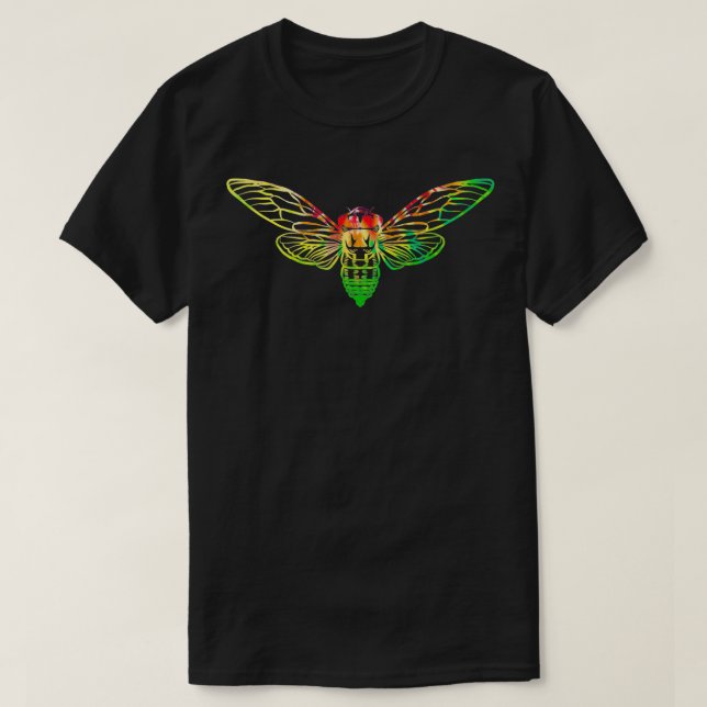 Camiseta Tie Dye Cicada Funny Insect Lover Adultos 2021 (Frente do Design)