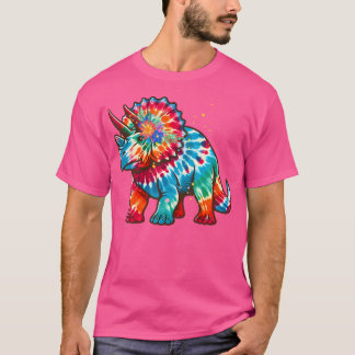 Camiseta Tie Dye Color Triceratops Tie Dyed Dinosaur Prehis