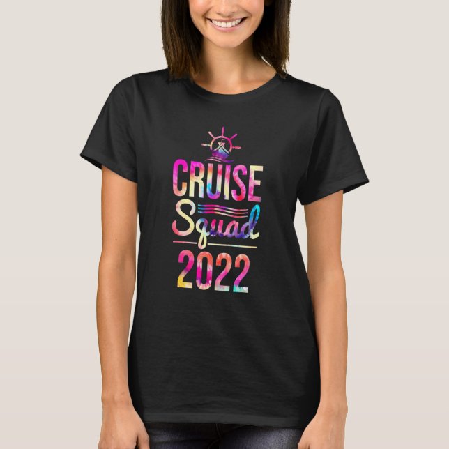 Camiseta Tie Dye Cruise Squad 2022 Matching Family Group Tr (Frente)