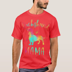Camiseta Tie Dye Dachshund Mamãe Mãe Cachorro Colorido Mãe