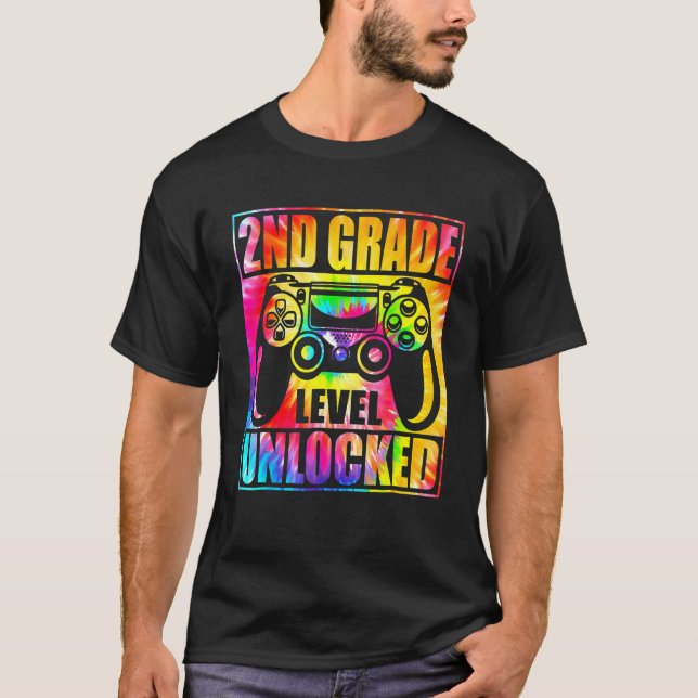 Camiseta Tie Dye de Volta às Aulas com Vídeo Game  (Frente)
