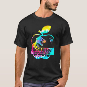 Camiseta Tie Dye Dinossaur De Volta À Escola Andando Em seg