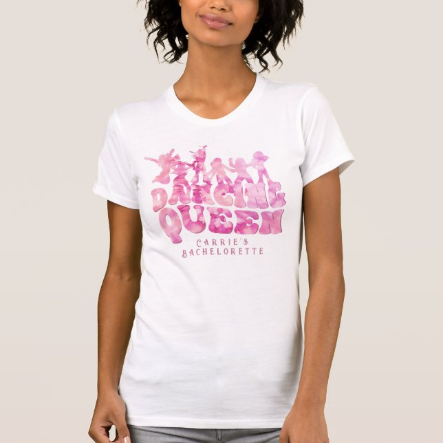 Camiseta Tie Dye Disco Bachelorette Retro Dancing Queen (Frente)