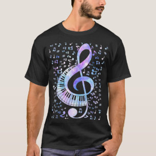 Camiseta Tie Dye Do Teclado Com Limpa Trepadeira Notas De M