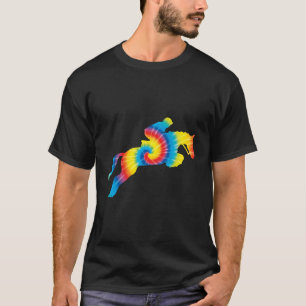 Camiseta Tie Dye English Hunter Jumper Girl Riding Horse Gi
