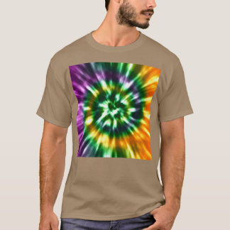 Camiseta Tie Dye Fall Cores Puros Verde Dourado