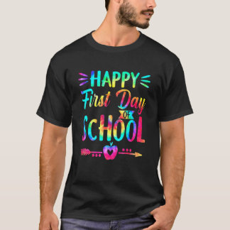 Camiseta Tie Dye Feliz Primeiro Dia De Aula Alunos