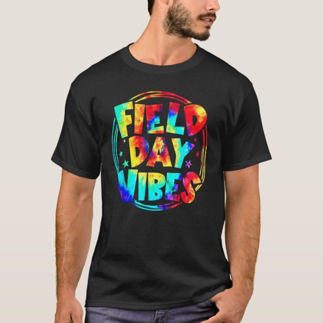 Camiseta Tie Dye Field Day Vibes No Último Dia Do Campo Esc (Frente)