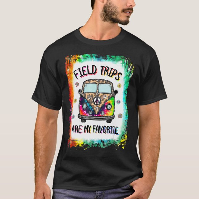 Camiseta Tie Dye Field Trips São Meu Campo Escolar Favorito (Frente)