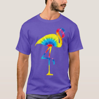 Camiseta Tie Dye Flamingo Rainbow Print Bird Animal Peace