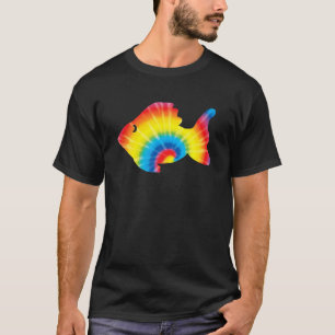 Camiseta Tie Dye Guppy Rainbow Impressão Rainbow Hippie Pea
