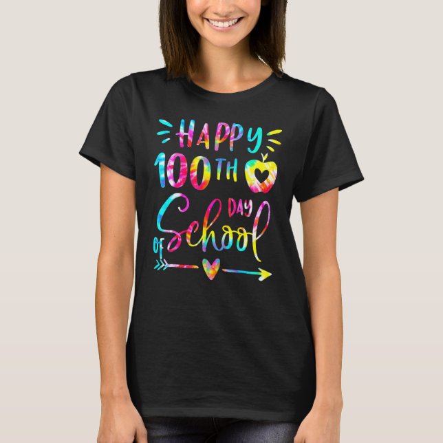 Camiseta Tie Dye Happy 100º Dia de Professores (Frente)