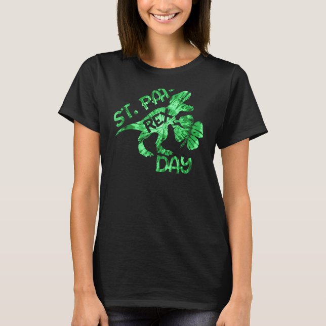 Camiseta Tie Dye Happy Rua Pat T Rex Saint Patrick Din (Frente)