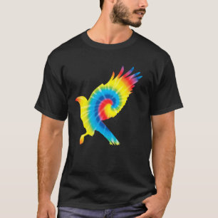 Camiseta Tie Dye Hawk Rainbow Impressão Falcon Bird Hippie 