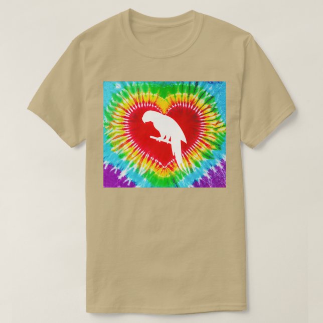 Camiseta Tie Dye Heart Parrot (Frente do Design)