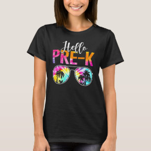 Camiseta Tie Dye Hello Pré K Professor Primeiro Dia Da Esco
