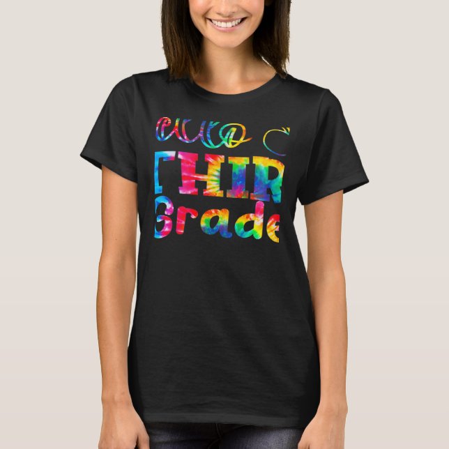 Camiseta Tie Dye Hello Third 3rd Grade First Day Of School  (Frente)