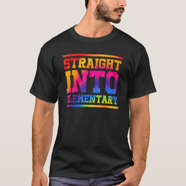 Camiseta Tie Dye Hetero Em Professor Elementar De Volta A S (Frente)