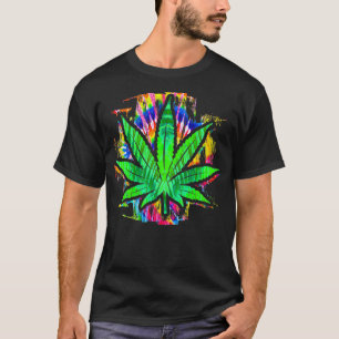 Camiseta Tie Dye Leaf Pothead Smoking Weed Hippie Sto